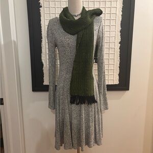 Anthropologie DOLAN Sweater Dress Grey Tweed Aline Midi Sz Small $98